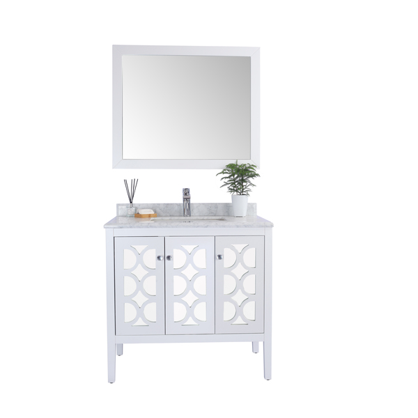 Laviva Mediterraneo, 36, White Cabinet & White Carrera Counter 313MKSH-36W-WC